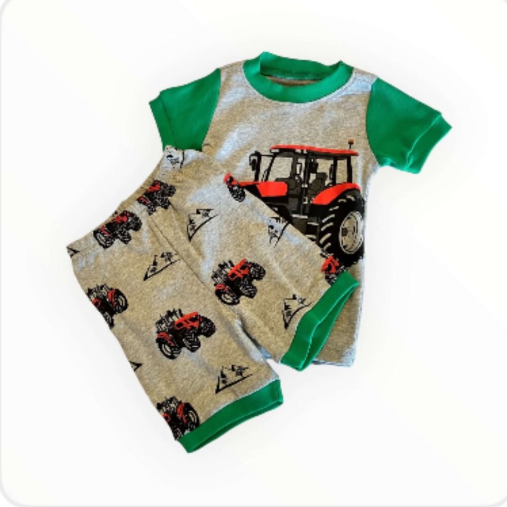 KikizYe Boys Tractor Pajama Set - Size 12-18 Months (25-1)